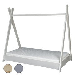 Kinderbett in Zelt-Optik Zelt-Bett Indianer-Bett mit Matratze ECO 160x80cm